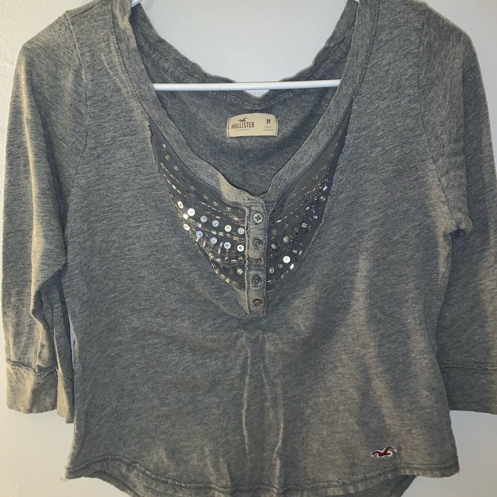 Hollister Embellished 3/4 Sleeve